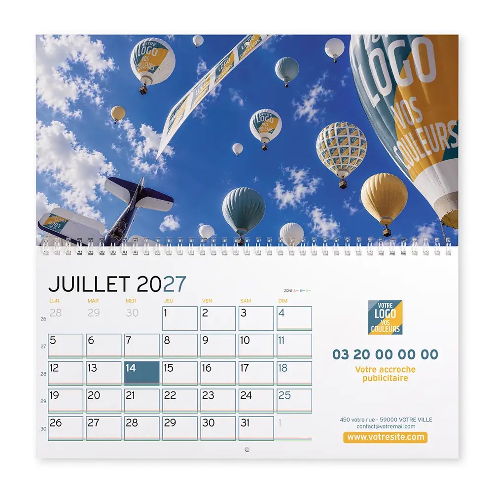 Calendrier mural 33x32 cm